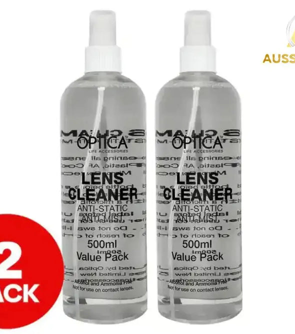 2 x Optica Lens Cleaning Solution 500mL - Aussibazaar