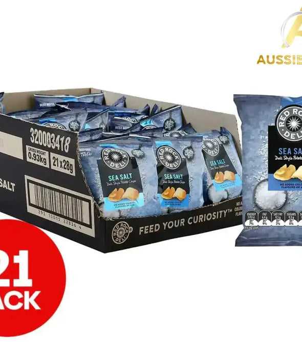 Buy online 21 x Red Rock Deli Potato Chips Sea Salt 28g from Aussibazaar
