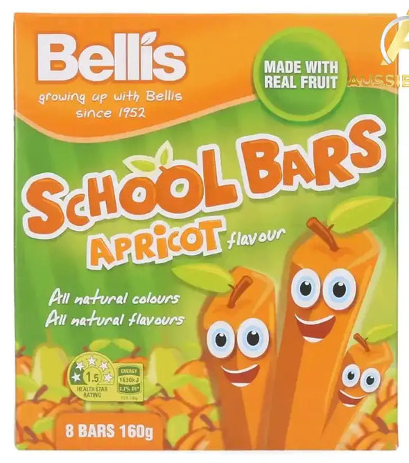 3 x Bellis School Apricot Bars 160g - Aussibazaar
