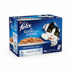 3 X Felix As Good As It Looks Doubly Delicious Meat 24x85g Pouches