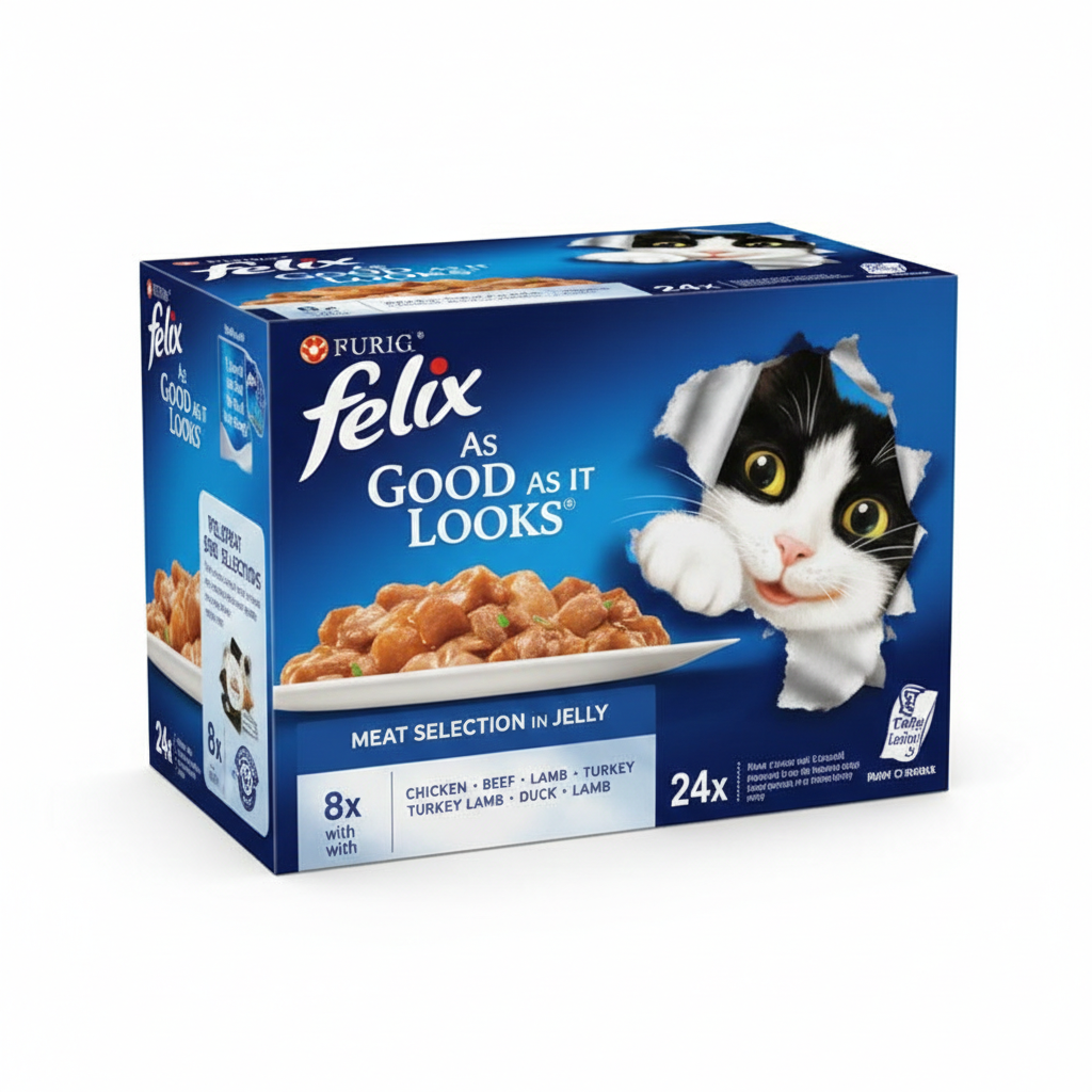 3 X Felix As Good As It Looks Doubly Delicious Meat 24x85g Pouches