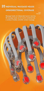 20-Head Scalp Massager with Red Light | Electric Vibrating Head & Body Massager for Stress, Migraine & Relaxation