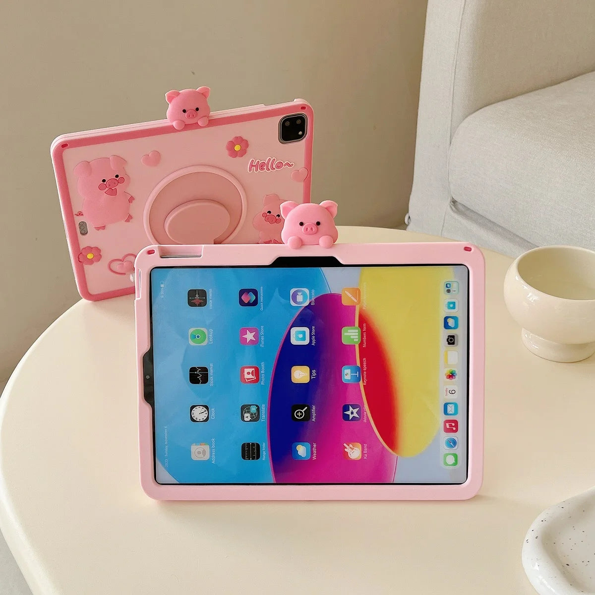 Kids iPad Case Silicone Rotating Stand Shockproof Cover Main image