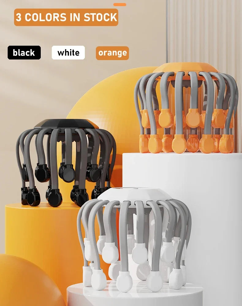 20-Head Scalp Massager with Red Light | Electric Vibrating Head & Body Massager for Stress, Migraine & Relaxation