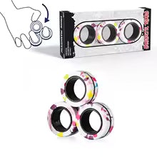 YISHIDANY 3pcs Magnetic Fidget Rings Stress Relief ADHD Spinner Toy