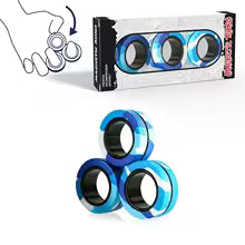 YISHIDANY 3pcs Magnetic Fidget Rings Stress Relief ADHD Spinner Toy