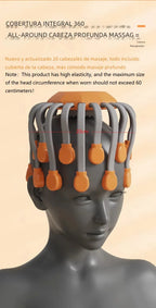 20-Head Scalp Massager with Red Light | Electric Vibrating Head & Body Massager for Stress, Migraine & Relaxation