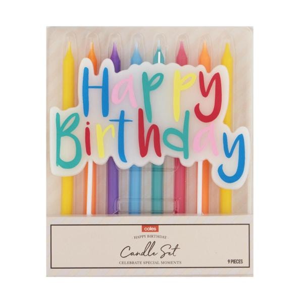 Coles Happy Birthday Candles | 9 pack Main image