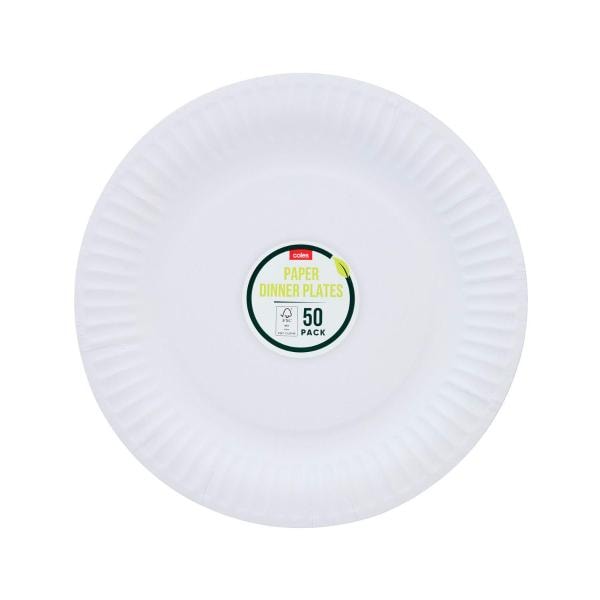 Coles Simply Paper Dinner Plates | 50 Pack Main image