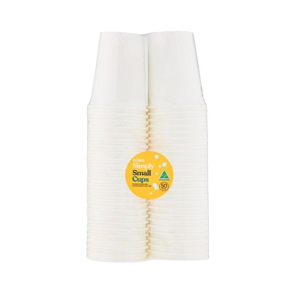 Coles Simply Small Cups 250ml | 50 Pack Main image