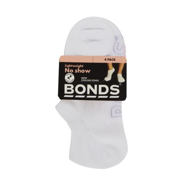 Bonds Womens Logo Light No Show Size 3 - 8 | 4 pack Main image