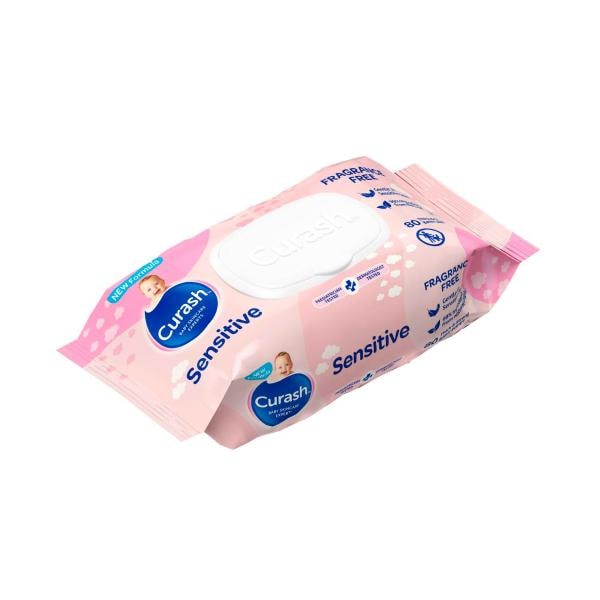 Curash Fragrance Free Senstive Skin Baby Wipes | 80 Pack Main image