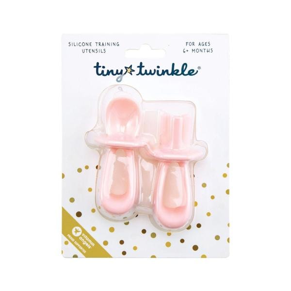 Tiny Twinkle Silicone Training Utensils Rose | 1 pack
