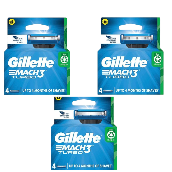 3 x Gillette Mach3 Turbo Razor Cartridge | 4 pack Main image