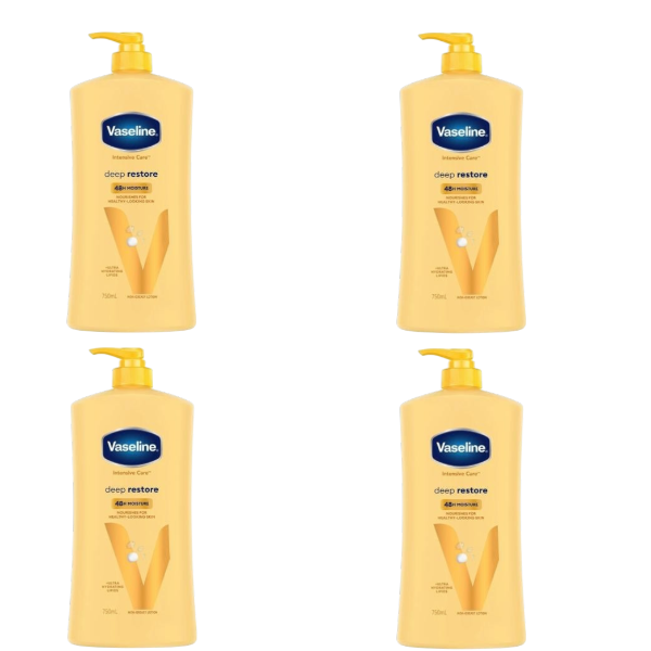 4 x Vaseline Moisturising Body Lotion Intensive Care Deep Restore | 750mL Main image