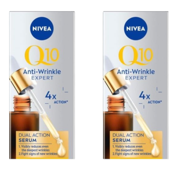 2 x Nivea Q10 Dual Anti Wrinkle Action Serum | 30mL