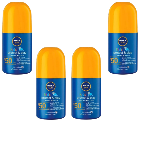 4 x Nivea Sun Kids Protect & Play Spf50 Roll-on Sunscreen | 65mL Main image