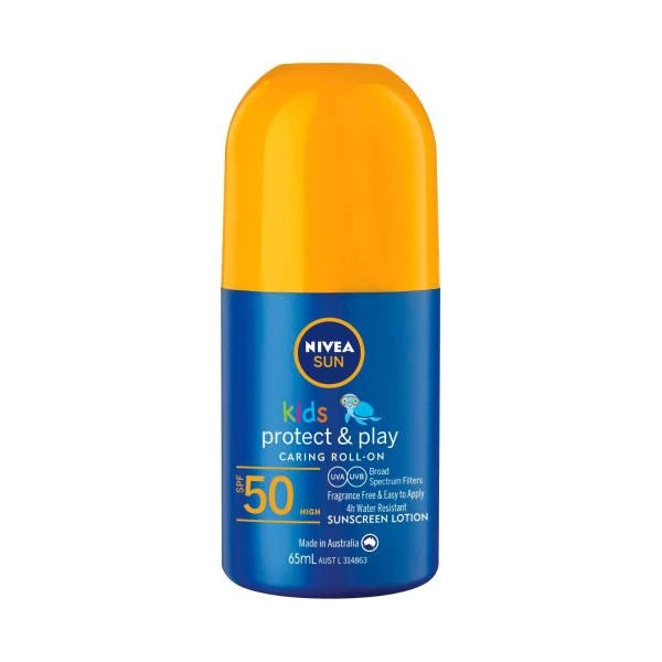 4 x Nivea Sun Kids Protect & Play Spf50 Roll-on Sunscreen | 65mL