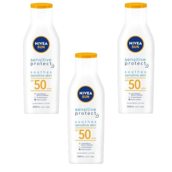 3 x Nivea Sun Sensitive Protect Spf50 Sunscreen Lotion | 200mL Main image