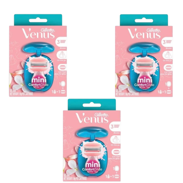 3 x Gillette Venus Comfortglide White Tea Scent Mini Razor | 1 Each