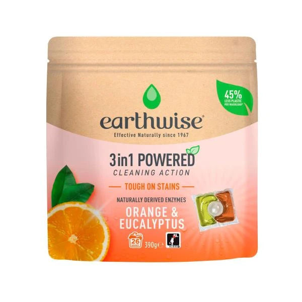 3 X Earthwise 3 In 1 Laundry Capsules Orange & Eucalyptus | 26 pack