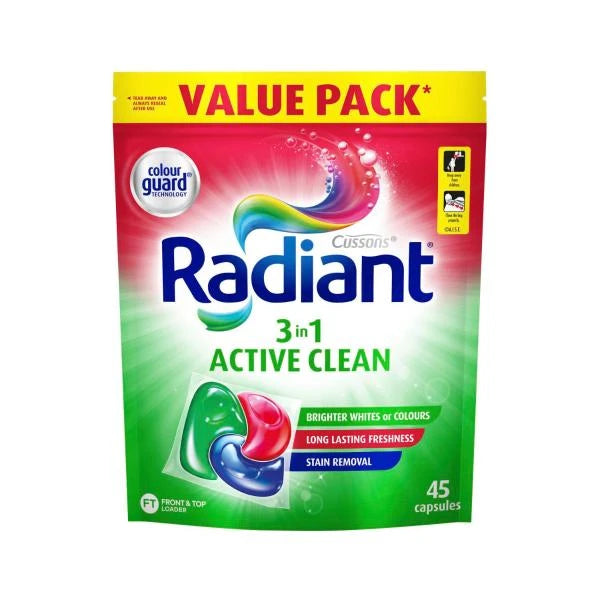 2 X Radiant Laundry Capsules Active Clean | 45 pack Secondary image