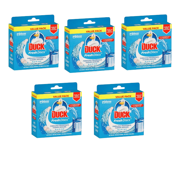 5 X Duck Fresh Discs Toilet Cleaner Marine Value 2x36ml | 72mL