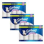 3 X Sorbent 3 Ply Soft & Strong Silky White Toilet Paper | 45 Pack