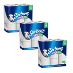 3 X Bulk Sorbent 3-ply Double Length White Toilet Paper | 18 Pack