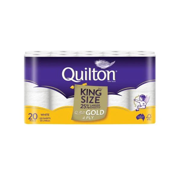4 X Quilton King Size Gold 4 Ply Toilet Tissue | 20 pack