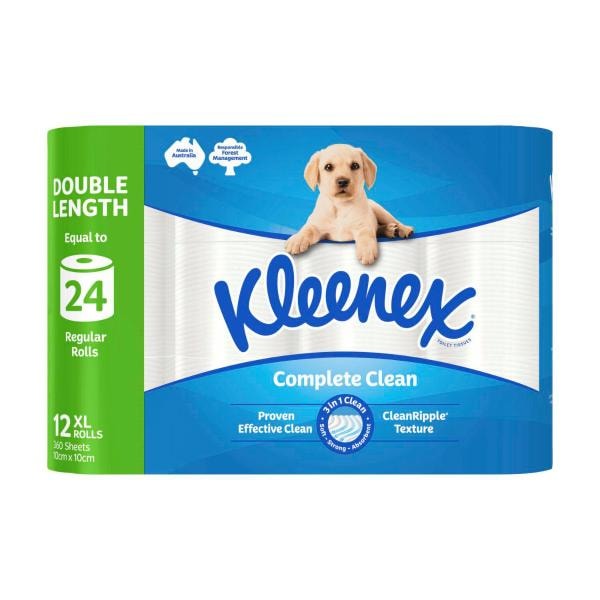 5 X Kleenex Complete Clean Double Length Toilet Paper | 12 pack Secondary image