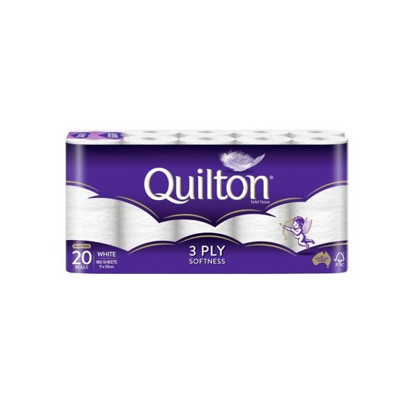 5 X Quilton 3 Ply Classic White Toilet Paper | 20 Pack Secondary image
