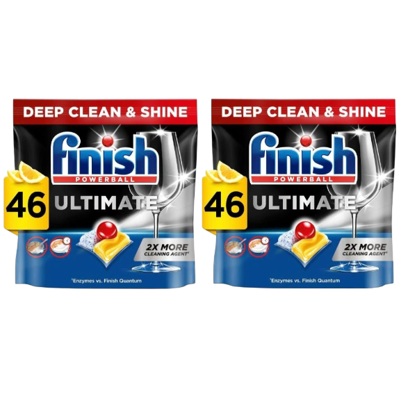 2 X Finish Ultimate Dishwasher Tablets Lemon | 46 Pack