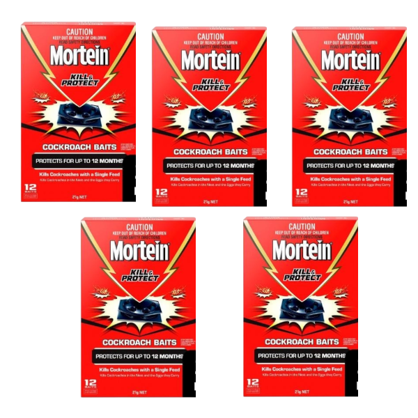 5 X Mortein Cockroach Baits Nest Kill | 12 Pack