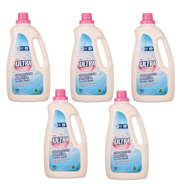 5 X Coles Ultra Laundry Liquid Sensitive | 2L