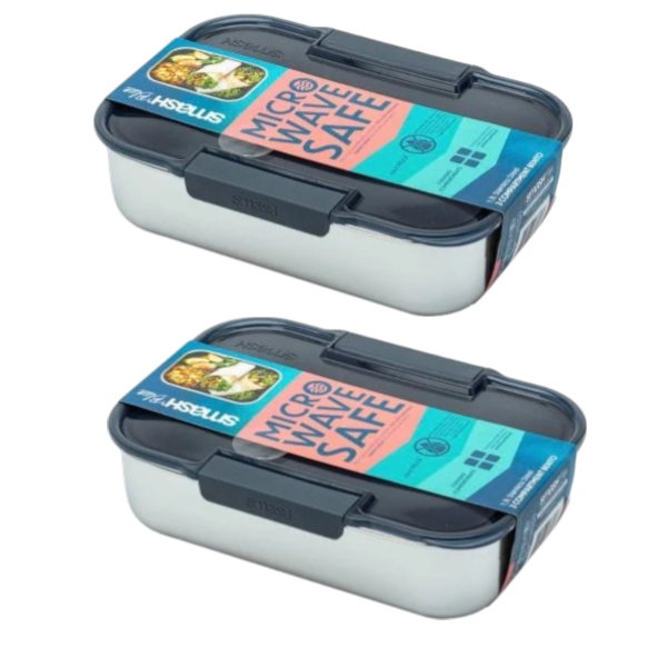 2 X Smash Blue Stainless Steel Bento Box | 1 Each Main image