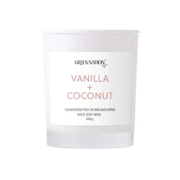4 X Green Nation Soy Wax Candle Vanilla 200g | 1 each