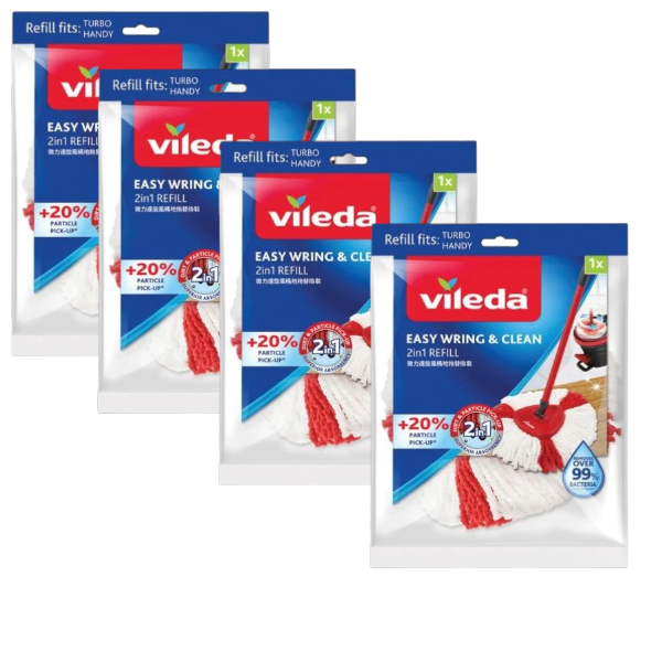 4 X Vileda Easy Wring & Clean Refill | 1 Pack