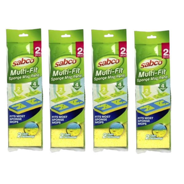 Sabco Multi Fit Sponge Mop Refill | 2 pack