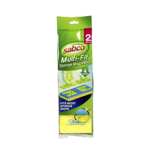 Sabco Multi Fit Sponge Mop Refill | 2 pack
