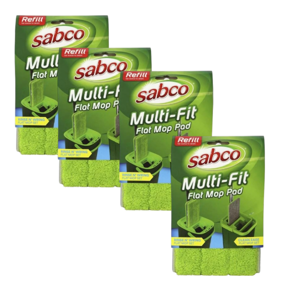 4 x Sabco Multi-fit Flat Mop Pad | 1 each