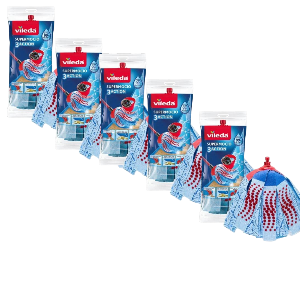 5 x Vileda Super Microfibre Plus Mop Refill | 1 each