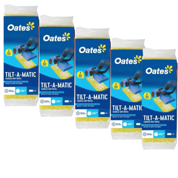 5 x Oates Tilt-a-matic Squeeze Mop Refill | 2 Pack