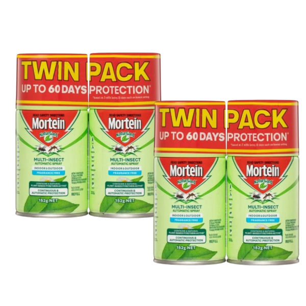 2 x Mortein Naturgard Mik Automatic Spray Fragrance Free Refill | 304g