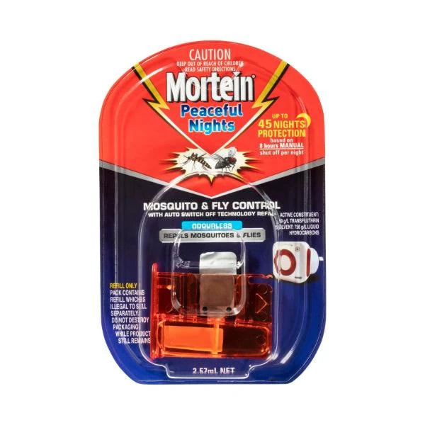 3 x Mortein Peaceful Nights Mozzie Zapper Odourless Refill | 2.57mL