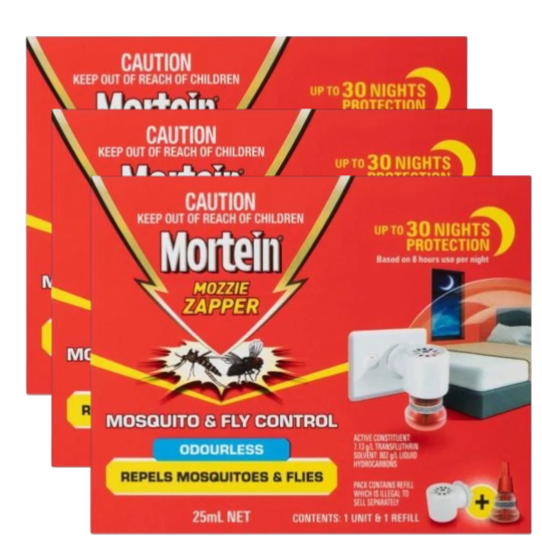 3 x Mortein Peaceful Nights Mosquito & Fly Plug Prime Pack | 25mL