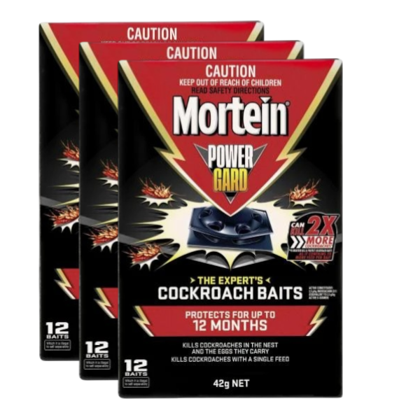 3 x Mortein Powergard Cockroach Baits | 12 Pack