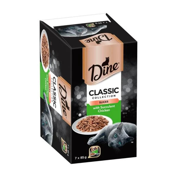 Dine Classic Collection Adult Wet Cat Food Slices With Succulent Chicken 7x85g Trays | 7 pack Main image