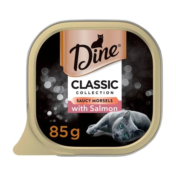 Dine Classic Collection Adult Wet Cat Food Saucy Morsels With Salmon Tray | 85g Main image