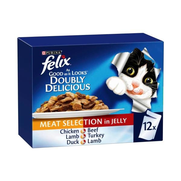 Purina Felix Doubly Delicious Meat Selection In Jelly | 12 pack Main image